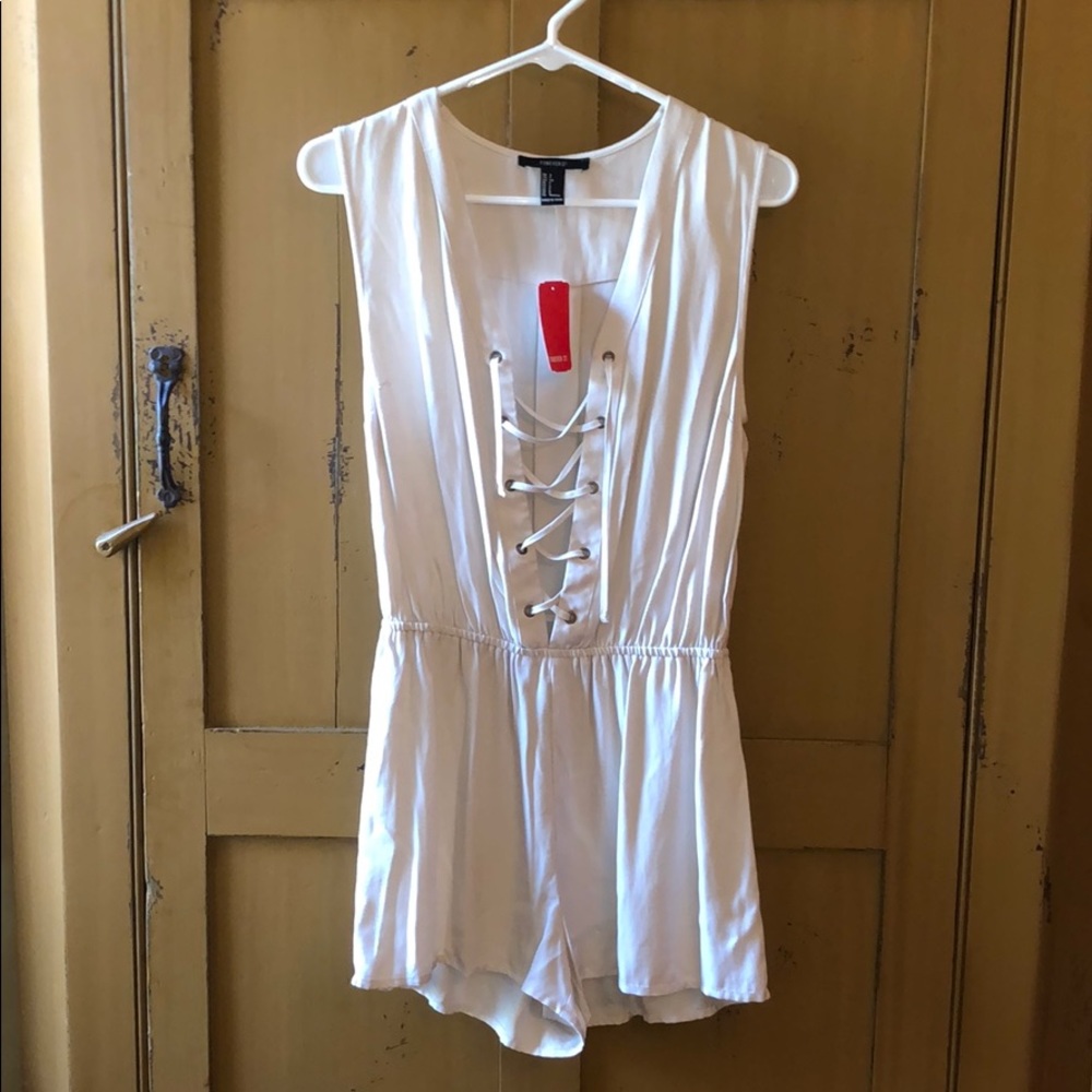 Tie front romper